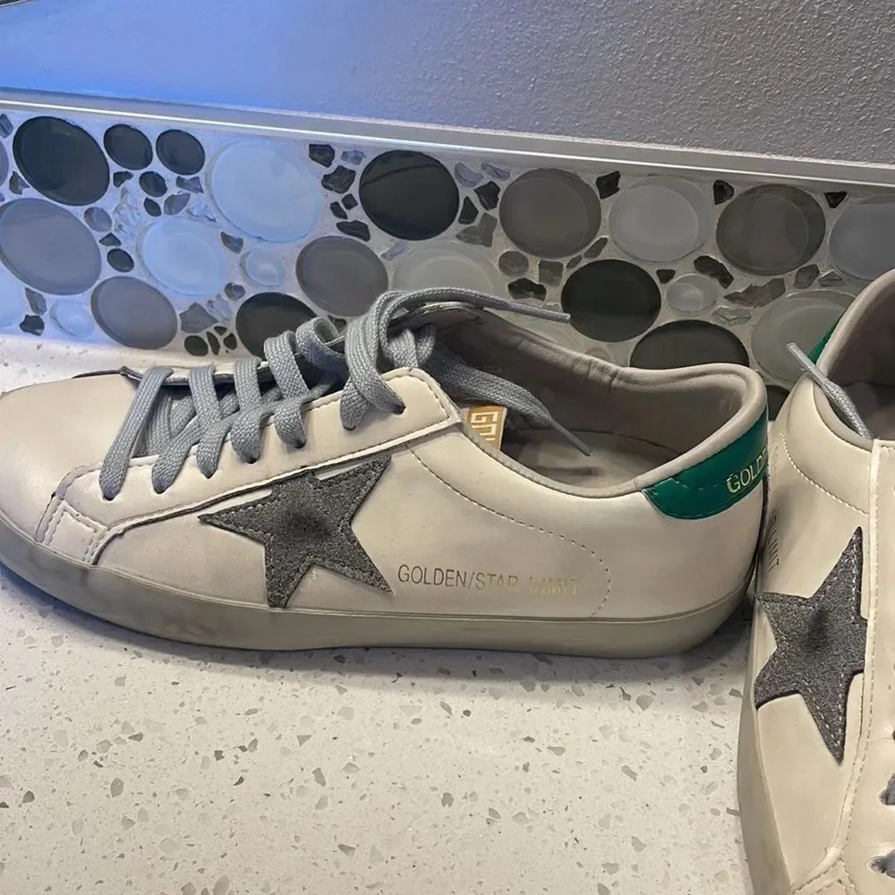 STAR suede white/ cream tennis shoes - Picture 4 of 12